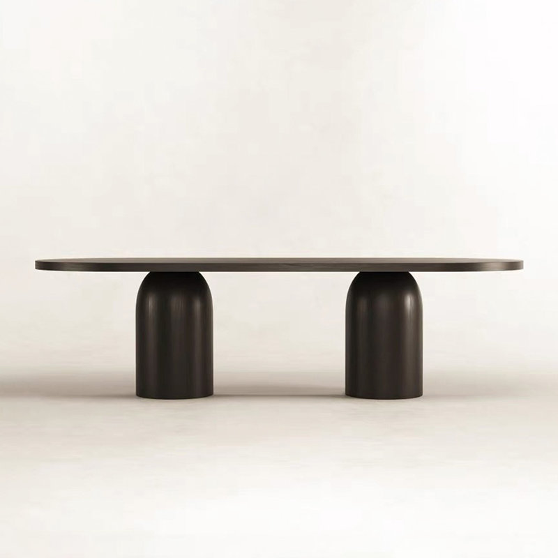 Quality solid wood dining table, Black, 29.52"H x 86.61"L x 35.43"W