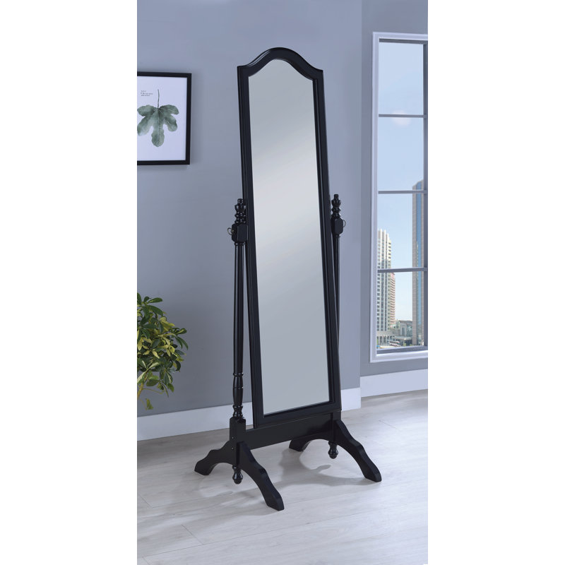 Altonya Flat Floor Mirror, Black