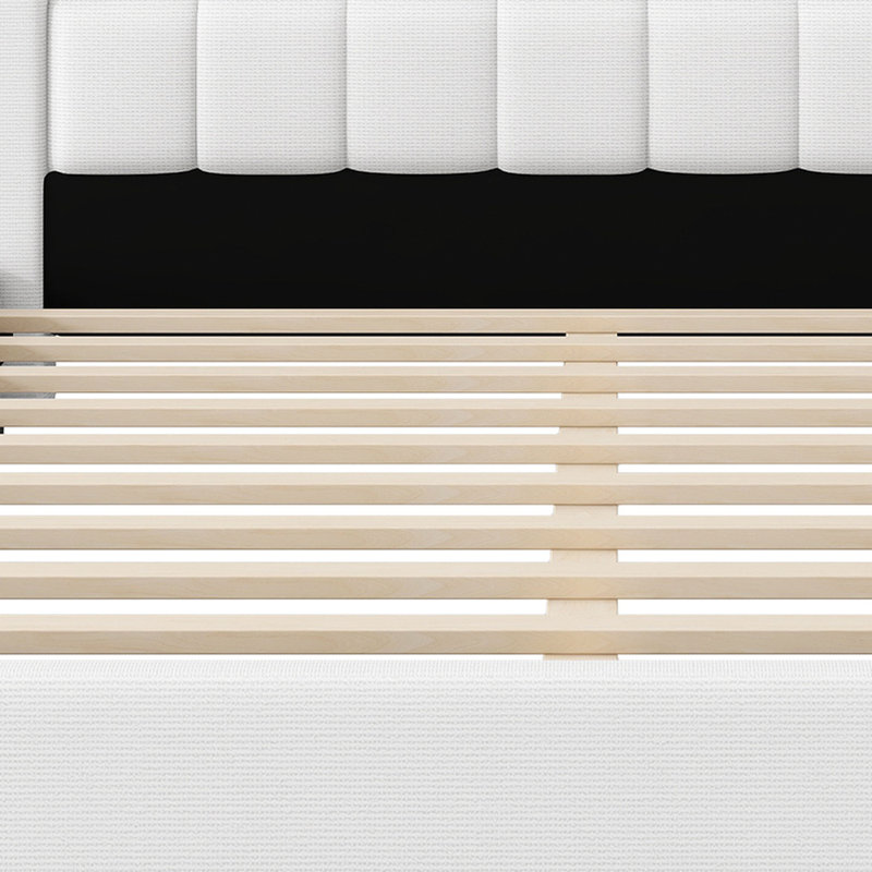 Lit plateforme moderne rembourré avec ports de chargement USB intégrés et système d'éclairage ambiant DEL réglable, Double XL