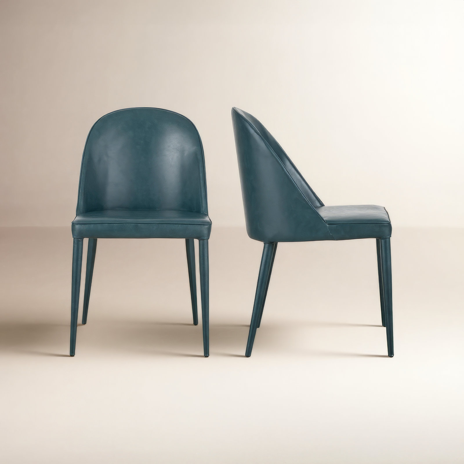 Brennon Dining Chair, Dark Teal Faux Leather