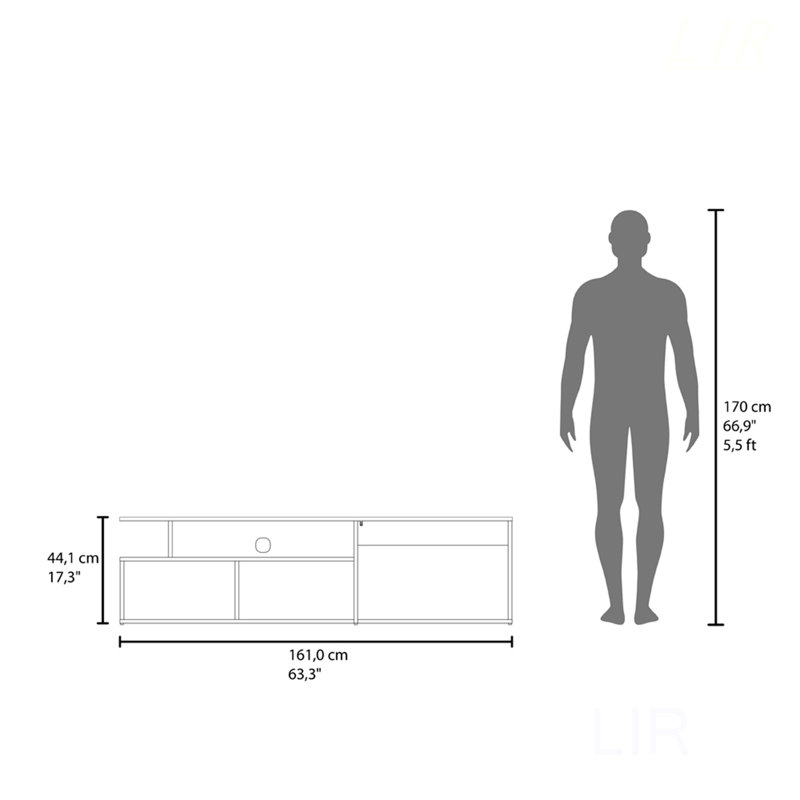 Summerfield TV Stand With Open Shelves And Closed Cabinets, Durable Engineered Wood For Modern Living Rooms, TV Stand