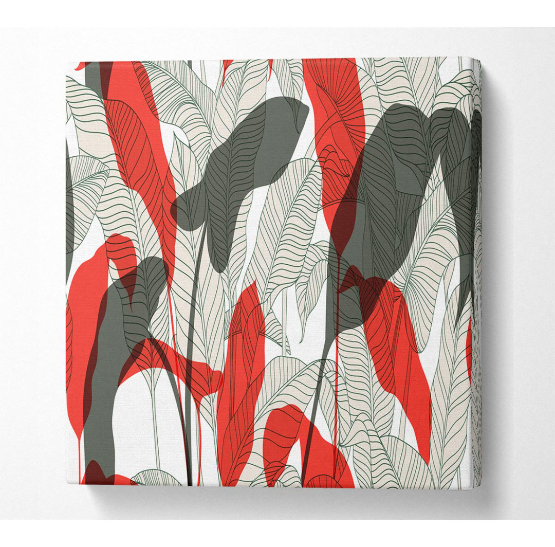 Leaves Of Red And Grey - Kunstdrucke auf Leinwand - Wrapped Canvas