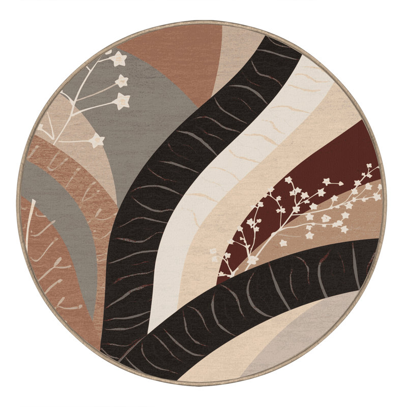 Tapis éclectique de Noël en cactus lavable à la machine Ortmund Christmas - beige, Carré 5 pi