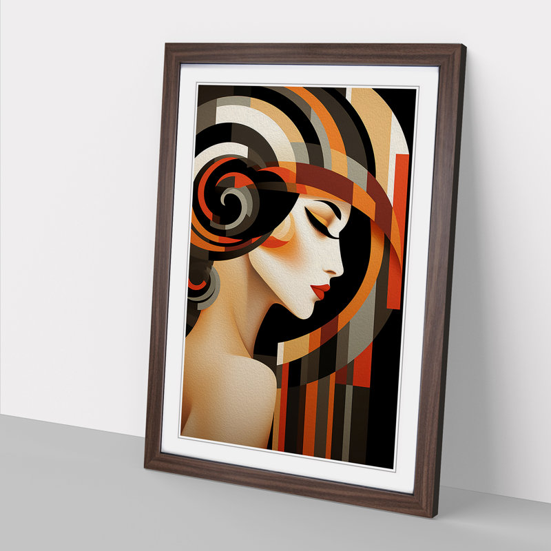 Single Picture Frame Print on Wood, 46cm H x 34cm W, Walnut Framed