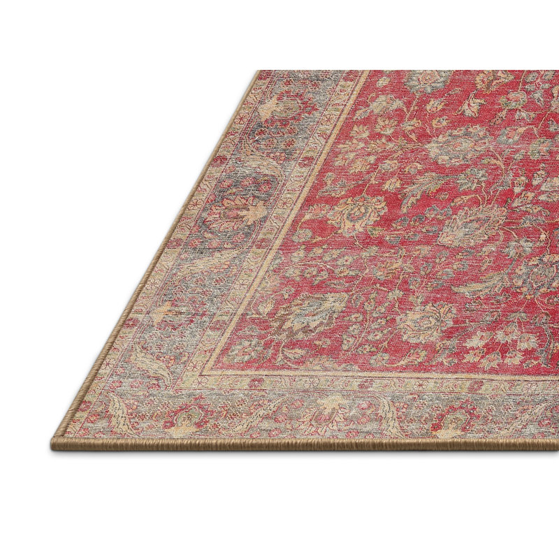 Tapis traditionnel beige / gris / rouge Halfeti, Rectangle 3 pi x 5 pi