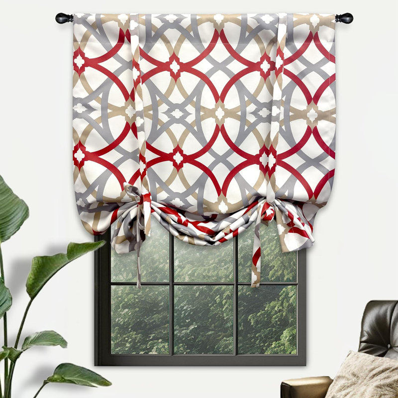 Halton Blackout Curtain Single Panel, Red/Gray, 31" W x 47" L