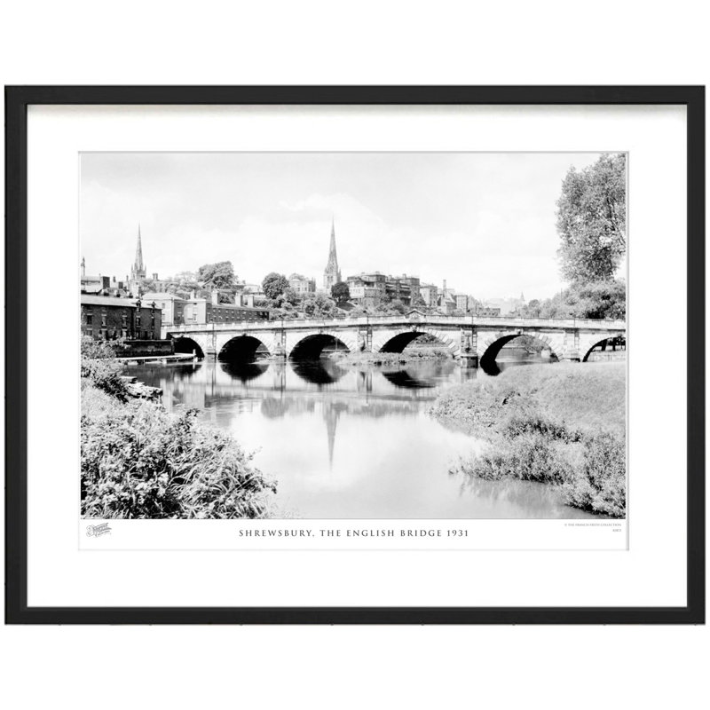 Shrewsbury, The English Bridge 1931 - Single Picture Frame Print, 28cm H x 36cm W x 2.3cm D