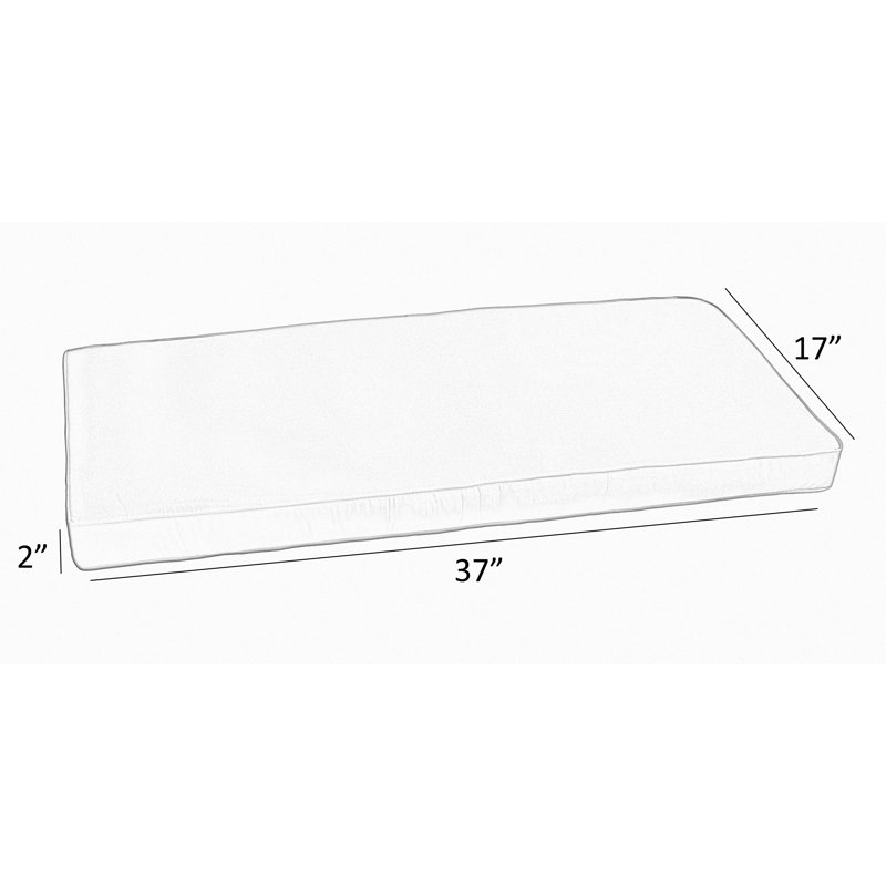 LaShallia Outdoor 2'' Bench Seat Cushion, 2" H x 37" W x 17" D
