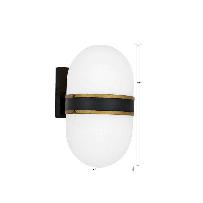 Brian Patrick Flynn for Crystorama Capsule Outdoor 2 Light Outdoor Wall Mount, White, 10" H x 6" W x 7.25" D