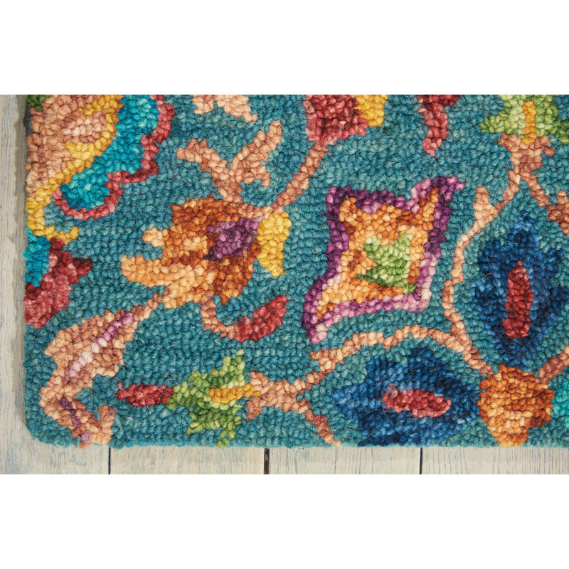 Guelph Damask Wool Hand Woven Area Rug, Rectangle 122 x 183cm