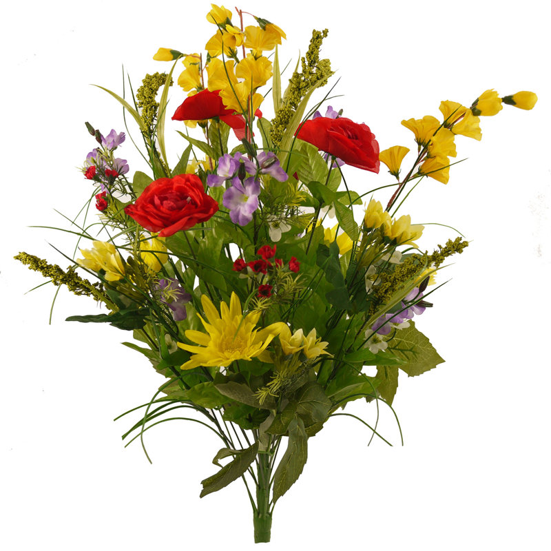 Mixed Assortment Arrangement, Red/Yellow, 32" H x 6" W x 4" D