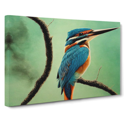 Enigmatic Kingfisher Bird - Wrapped Canvas Print