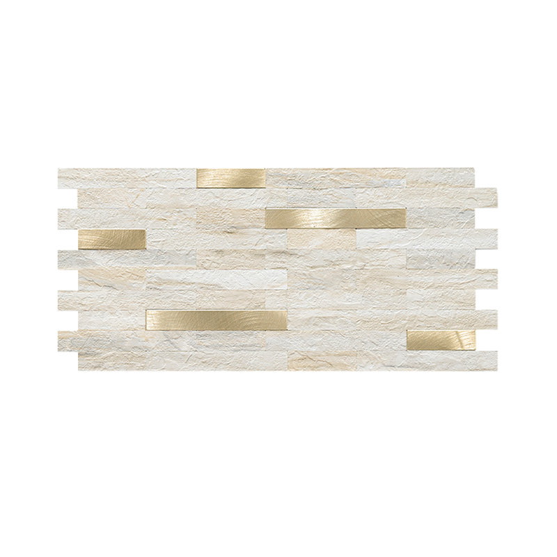 11,6 po X 5,9 po Dosseret composite pelez et collez en marbre brillant (20 tuiles / 9,46 pieds carrés / caisse), Beige