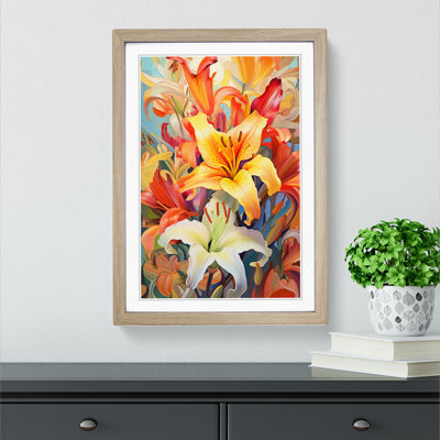 XYZ-FRM-V1223-4225 Lily Flower Orphism - Single Picture Frame Print on Wood