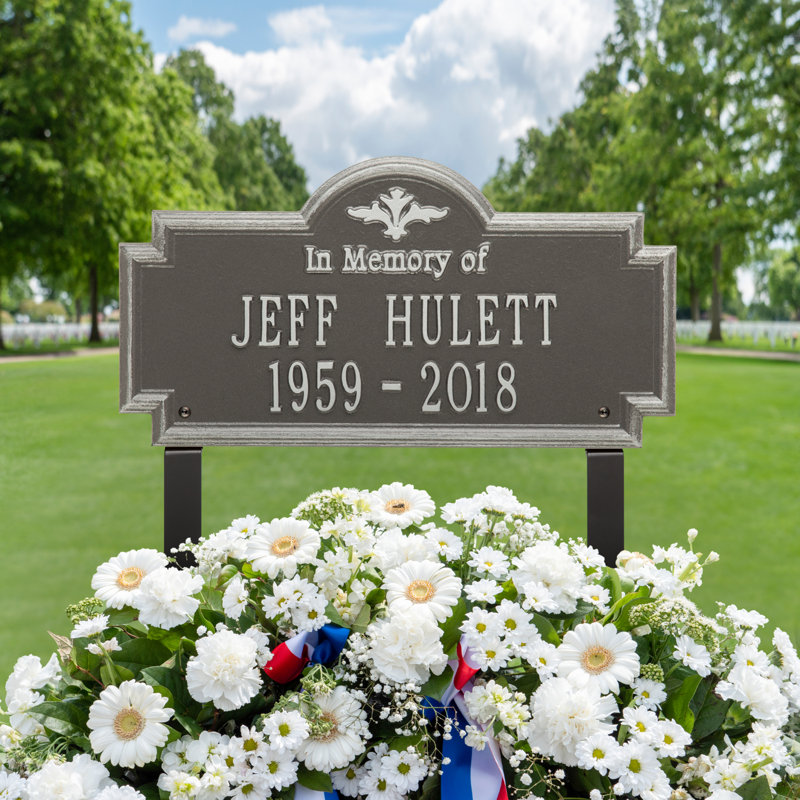 Arlington 'In Memory of' Memorial Plaque, Yes, Pewter/Silver