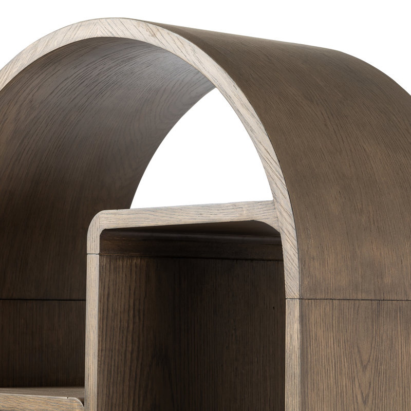 Risa Geometric Bookcase, Rustic Gray