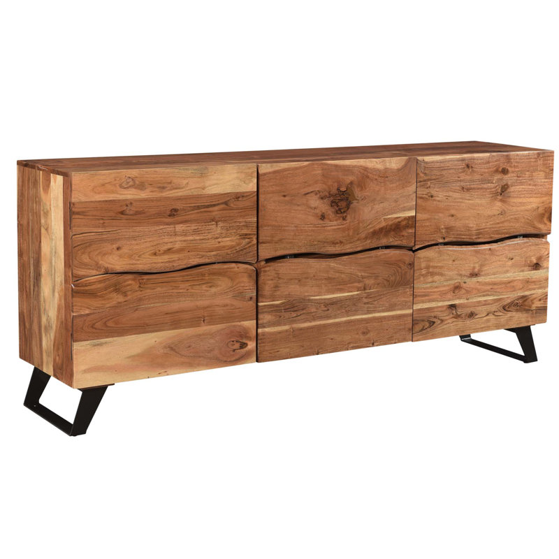 Morrell 71'' Solid Wood Sideboard, Black/Brown