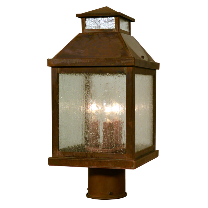 Bungay Lantern Head, Clear Seedy, 22'' H x 8.5'' W, Verdigris Patina