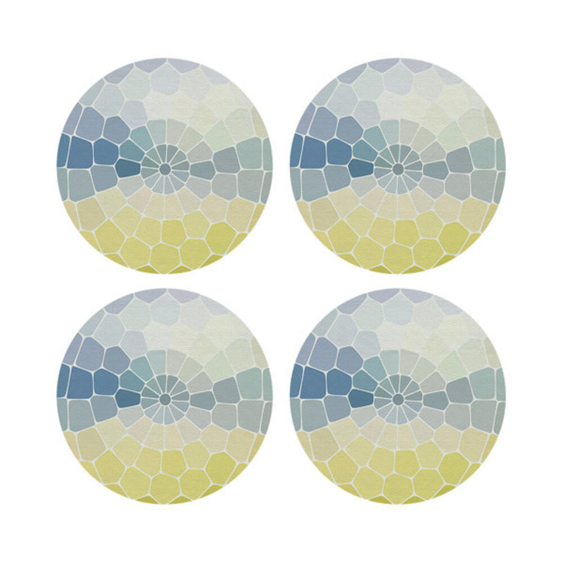Mosaico Vegan Leather Round Pebble Placemat, Taormino