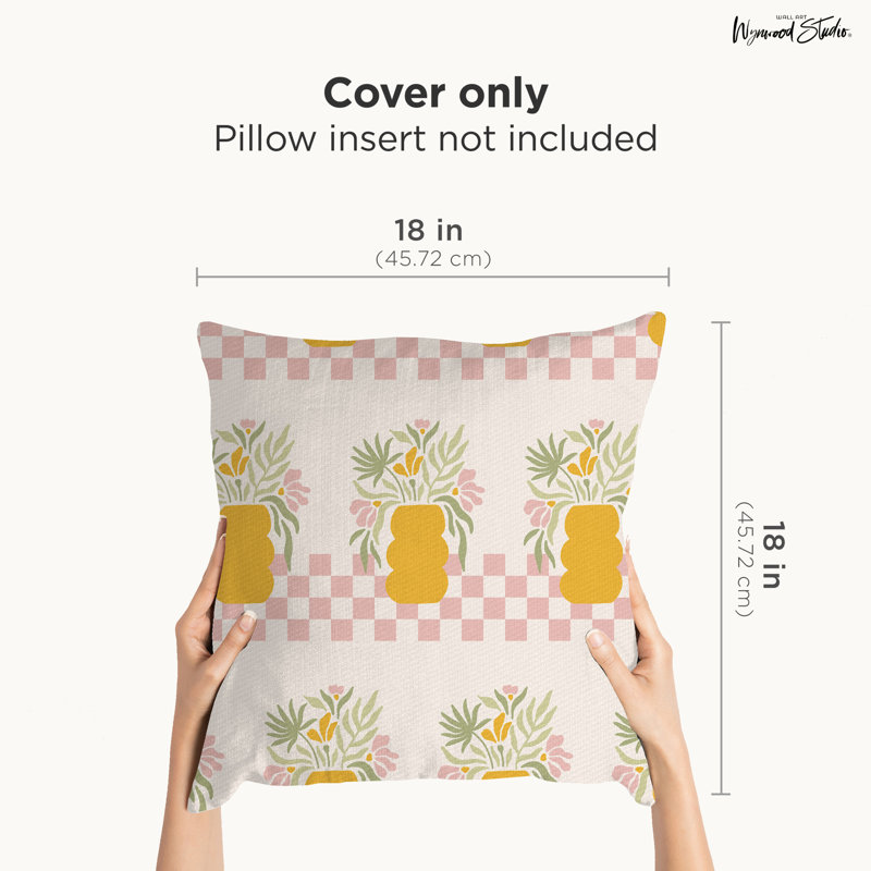 Housse de coussin floral en polyester
