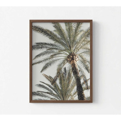 Impression d'art tropical tropical: palmiers ensoleillés - décor bord de mer