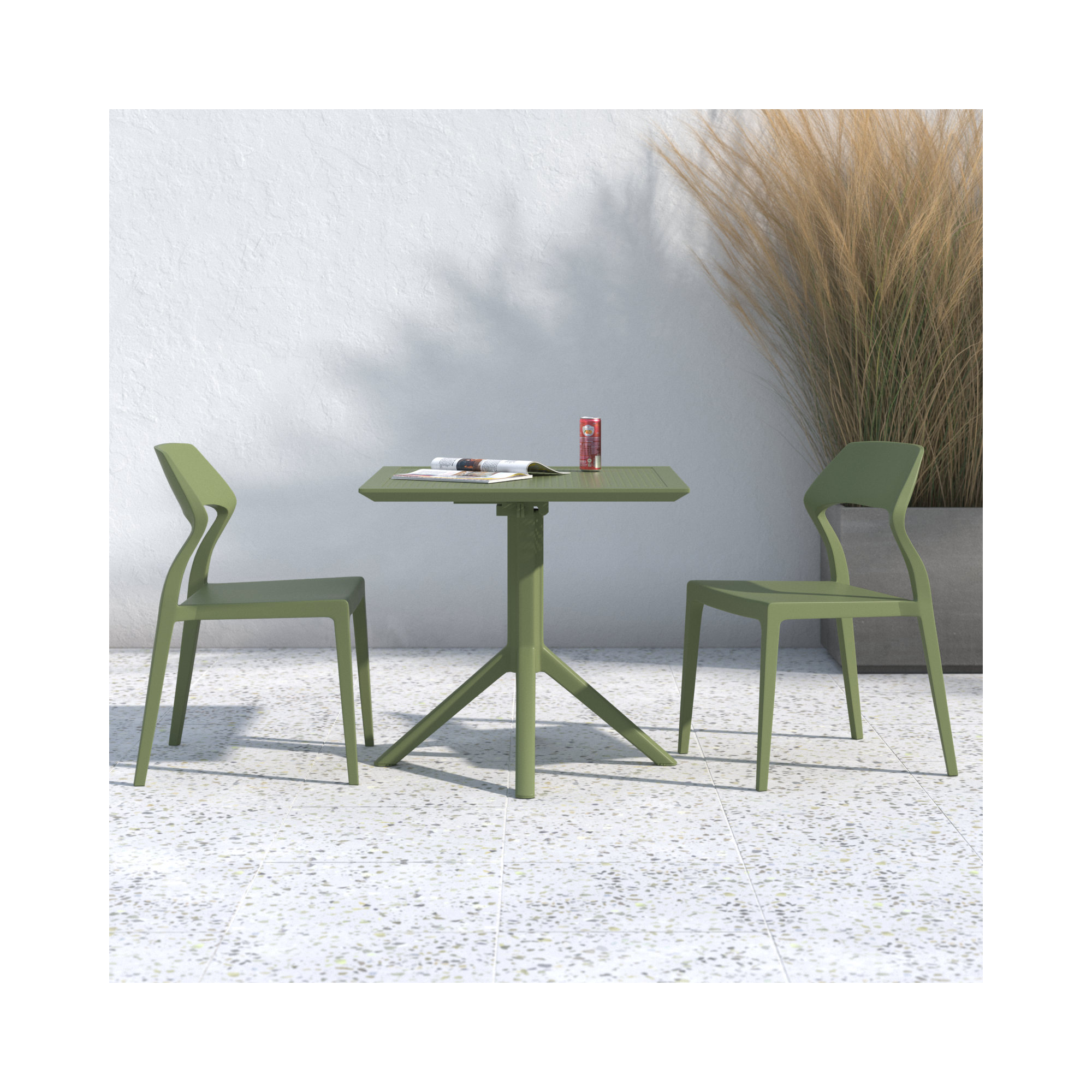 Farrah Square 2 - Person Bistro Set, Olive Green