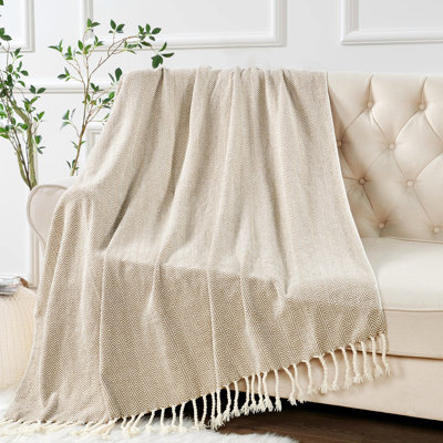 Chevron Knitted Throw Blanket