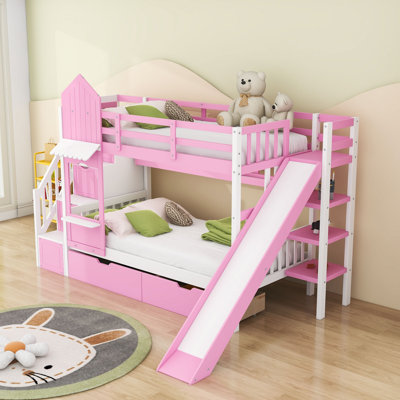 Smolan Kids Bunk Bed with Drawers