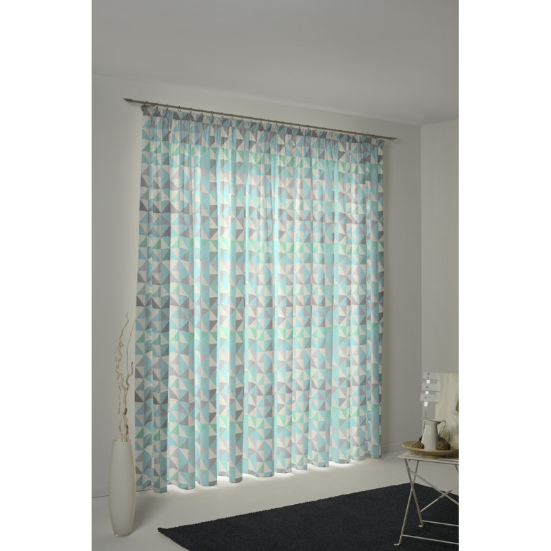 Vanesa Bio Bel Opaque Single Curtain, 145 W x 245 D cm, Light Blue