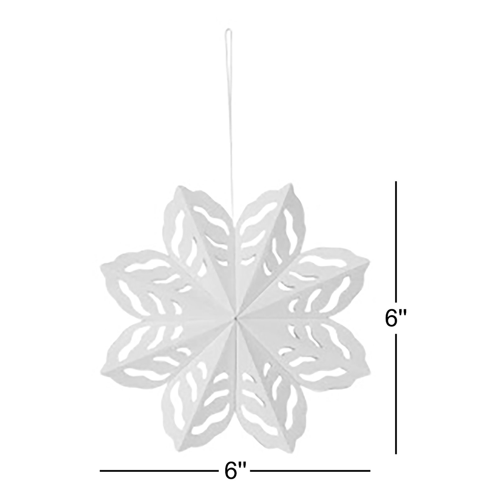 4-Piece Round Handmade Paper Folding Snowflake Ornaments