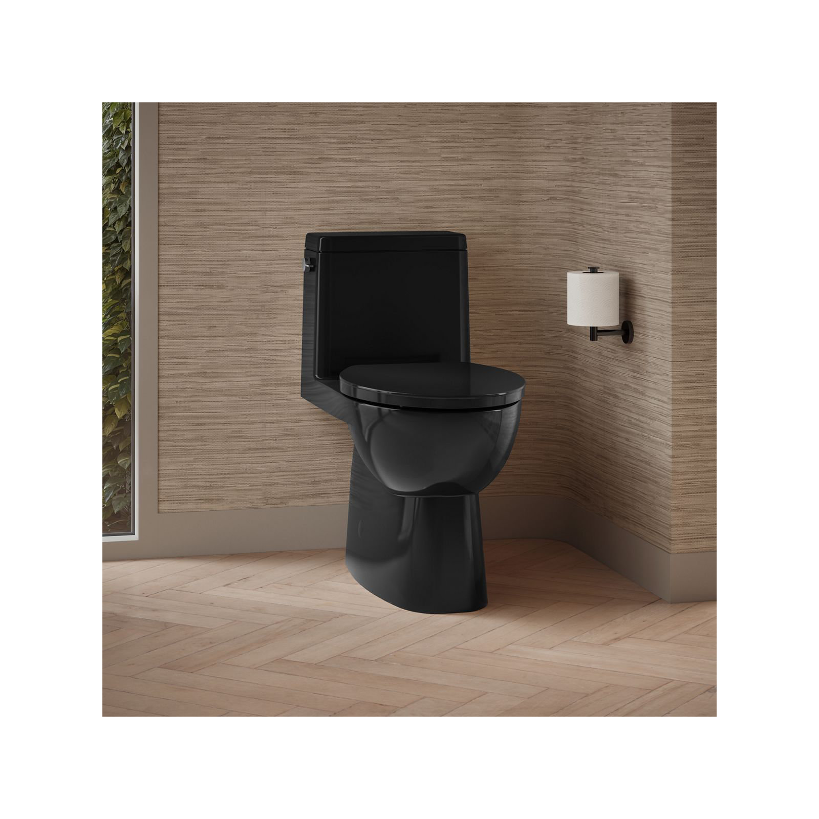 Reach 1.28 GPF Water Efficient Elongated Toilet, Black