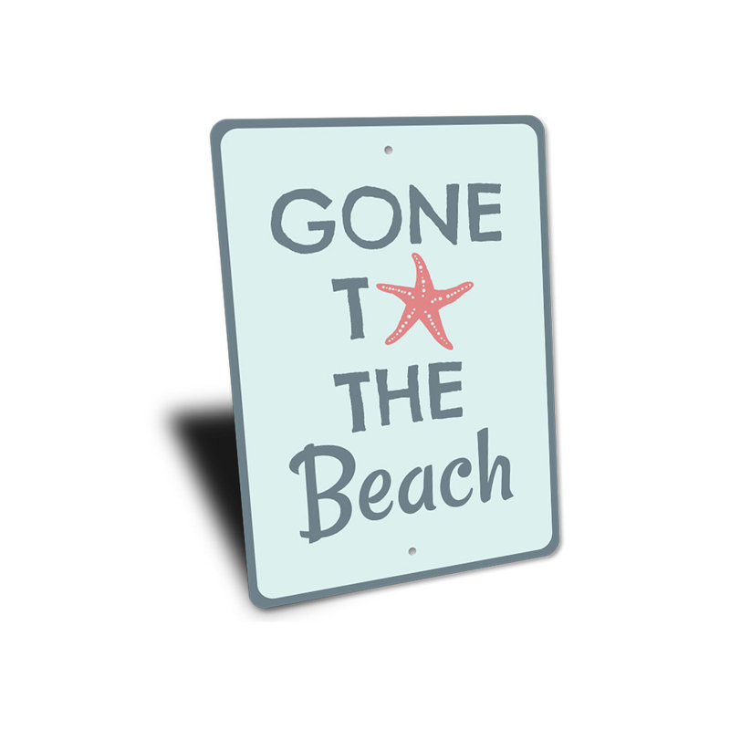 Panneau «Gone To The Beach», H 14 po x l 10 po x P 0,04 po