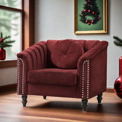 Mikole Velvet Chesterfield Chair