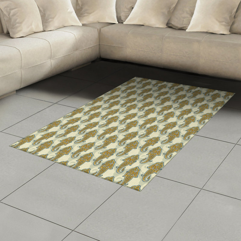 Tapis décoratif bohémien, Rectangle— 4 pi x 5 pi 8 po