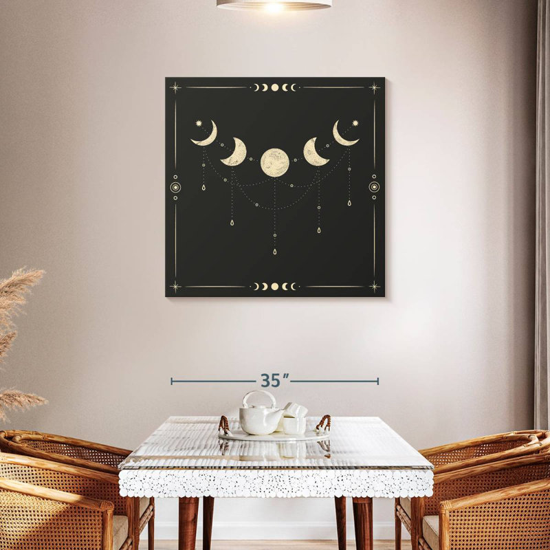 Phases de la lune antique d'Oberle, H 36 po x l 36 po