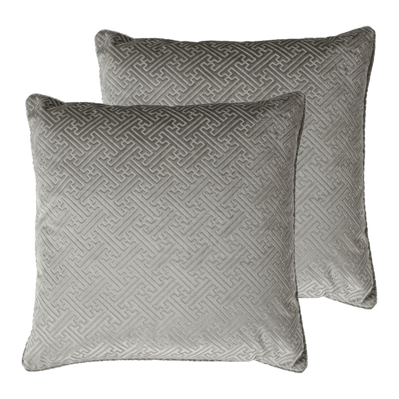 Geometric Square Throw Cushion, Silver