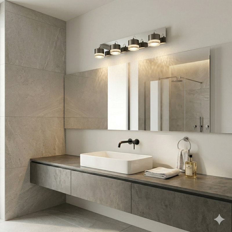 Barnsdall Dimmable LED Vanity Light, Chrome, 4