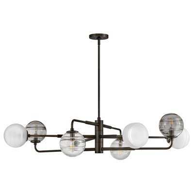 Lustre linéaire moderne Spoutnik 8 lumières Oberon