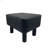 Contemporary Footstool Set Of 2Pc, Black Upholstery And Wooden Legs
