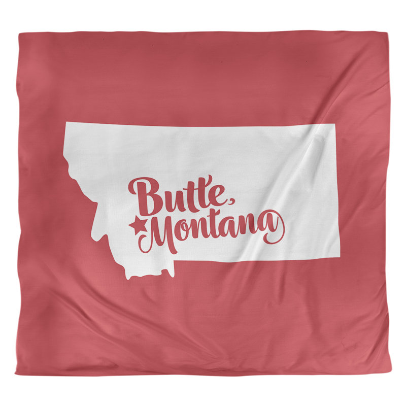 Housse de couette butte montana, Housse de couette pour très grand lit, Rouge, Microfibre