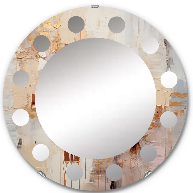 Atoir - Miroir mural moderne rond, 24 po x 24 po