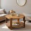 Table basse ronde avec tablette de rangement
