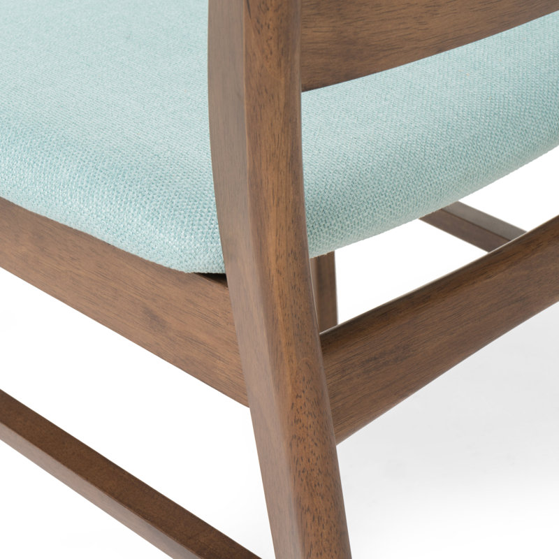 Chaise d'appoint en bois massif Barros, Menthe, Noyer