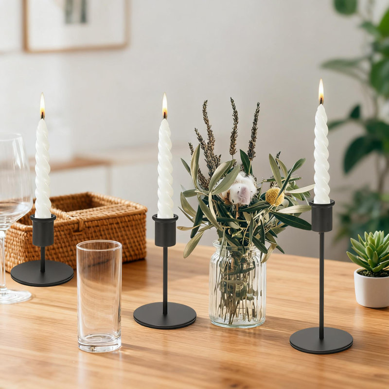 Set Of 6 Elegant Metal Candlestick Holders For Home Decor, Weddings, Parties, And Anniversaries, European Retro Design With Frosted Surface