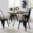 Metal Indoor-Outdoor Chairs Distressed Style Kitchen Dining Chairs Stackable Side Chairs With Back Set Of 4-563561062