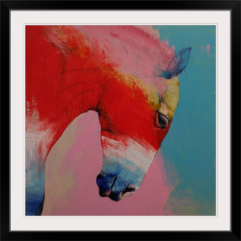 «Aliceville Horse» par Michael Creese, reproduction d'art, H 32 po x l 32 po x P 1 po, Cadre noir