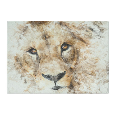 Tempered Glass the Face of a Lion Chopping Board