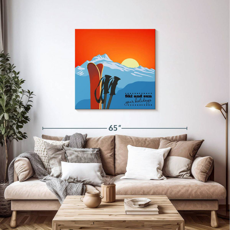 Ski et soleil, 36" H x 36" W