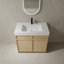 Meuble-lavabo autoportant avec lavabo en résine blanche