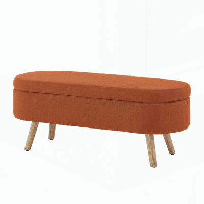 Storage Ottoman Bench with Wood Legs